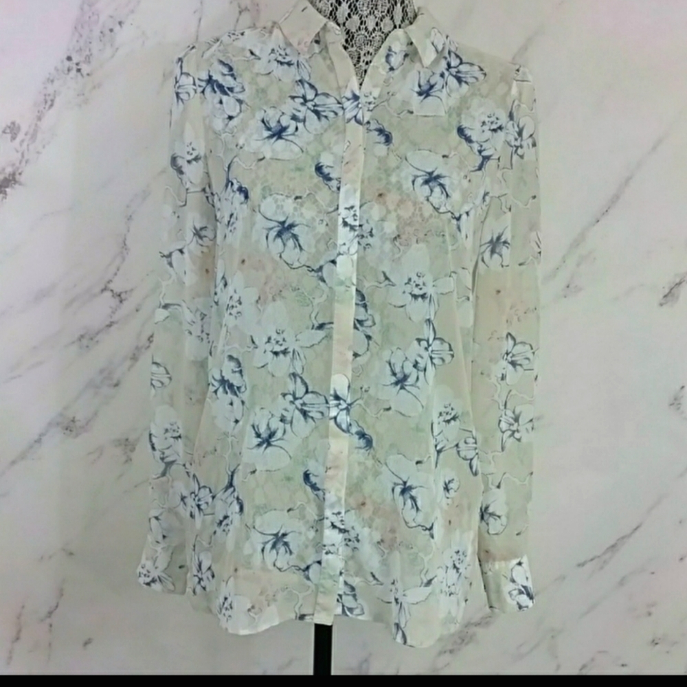 Sheer Floral Blouse